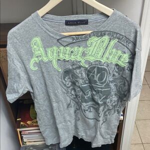 Aqua Blue Graphic T-Shirt